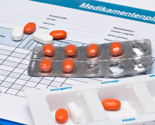Tabletten auf Medikationsplan